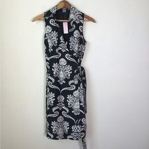 Ann Taylor Factory 100% Silk Collared Sleeveless Wrap Dress